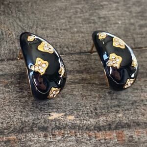 NEW Black Night Rhinestone Drop Earrings